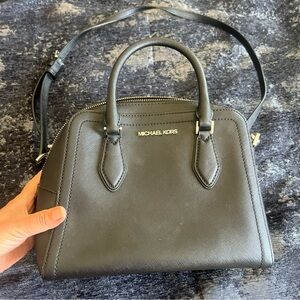 Michael Kors Charcoal Leather Satchel
